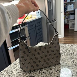 DOONEY & BOURKE Canvas Monogram Gray Black Signature Bucket Hand Bag Purse